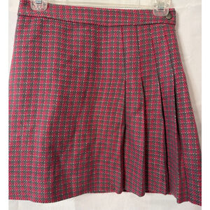 Girls Brooks Brothers Fleece Houndstooth Plaid Pleated Schoolgirl Skirt Size 12
